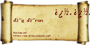 Ág Áron névjegykártya